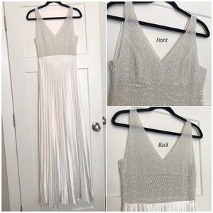 Beautiful long charmeuse satin and beads dress